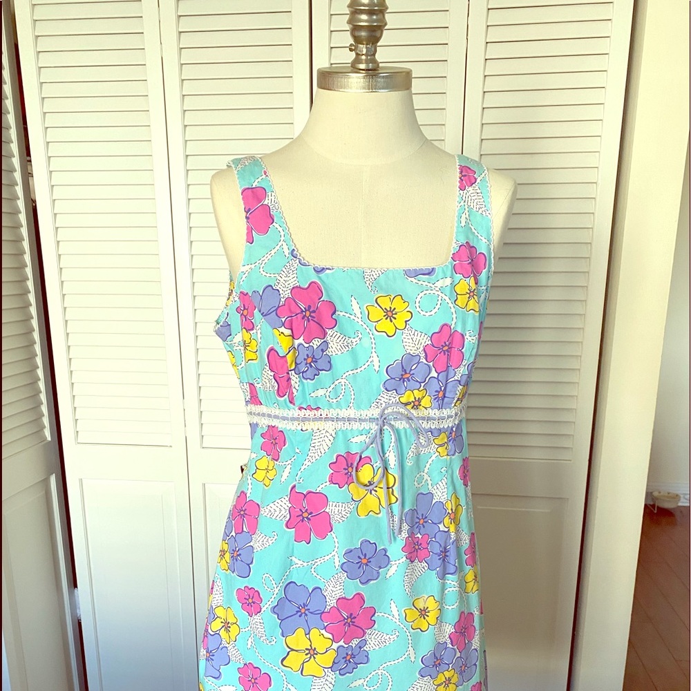 👗Lilly Pulitzer floral short sleeveless dress sz8